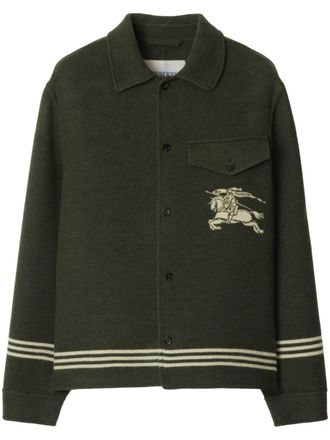 Burberry Shirtjack met gestreept detail - Groen