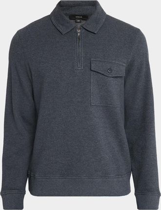 Vince Men & apos;s Pique Half-Zip Polo Sweater