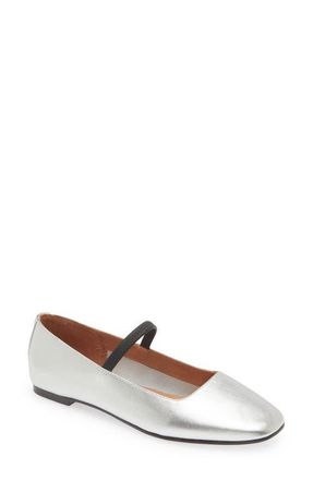 Madewell The Greta Ballet Flat in Silver at Nordstrom, Size 11