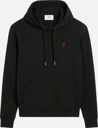 Ami Mens AMI Paris Heart Logo Hooded Sweatshirt Black - Size: 40
