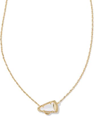 Kendra Scott Womens Cheer Short Pendant Necklace In Gold/white Mother-Of- Pearl