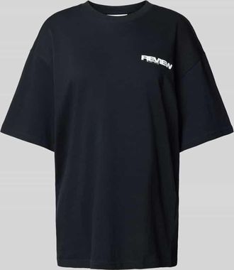 Review T-Shirt mit Label-Print in Black, Gr&ouml;&szlig;e XS