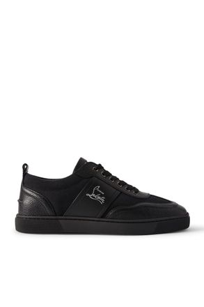 Christian Louboutin Retero Full-Grain Leather-Trimmed Canvas Sneakers