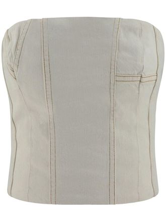 Amiri Denim top met vlakken - Beige
