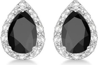 Allurez Pear Stud Earrings 14k in 1.72Ct,onyx,white Gold at Nordstrom