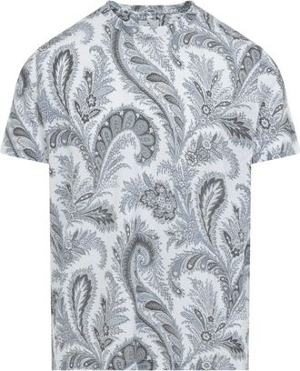 Etro Printed Grey Cotton Roma T-Shirt-Uomo