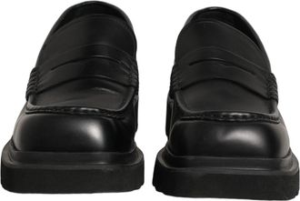 Dolce & Gabbana Black Calfskin Leather Men Dress Loafer Shoes Calf