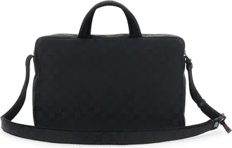 Gucci Mens Black Suitcase With Gg Motif Polyamide Luggage & Holdalls