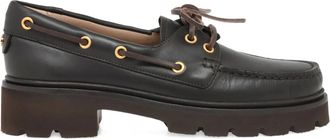 Gianvito Rossi lace-up olonne - women - Calf Leather/Calf Leather/Rubber - 37.5 - Brown