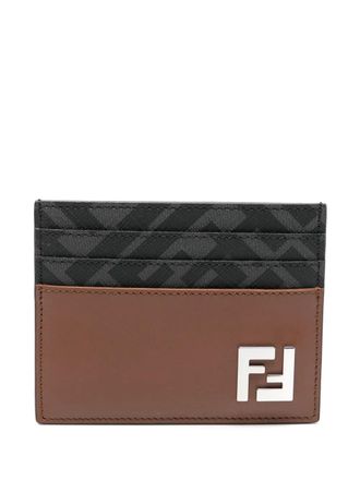 Fendi FF-motif card holder - men - Calf Leather - OS - Brown