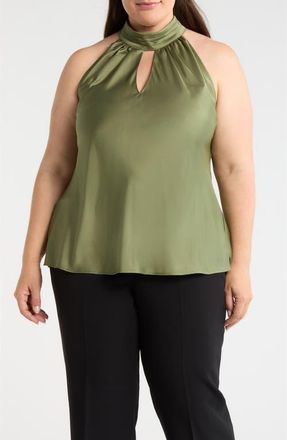 Tahari by ASL Mock Neck Sleeveless Top in Agave at Nordstrom, Size 1 X