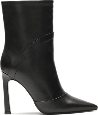 Kazar Zwarte stiletto laarzen - Dames - Laarzen met Hak - Zwart - 36 EU - Leer - Schoenen