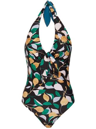 La DoubleJ reversible halterneck swimsuit - women - Polyamide/Elastane - L - Black