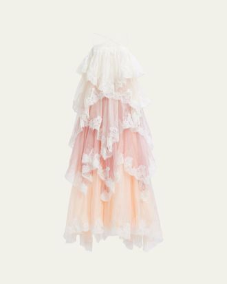 Aje Ophelia Tiered Lace Gown