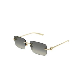 Gucci Rechthoekige Zonnebril - Heren - Accessoires - Geel - Maat: 55 MM