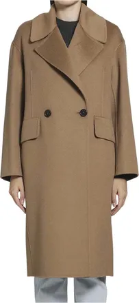 Max Mara Dames, Mantels, Beige, Maat: 3XS Wol