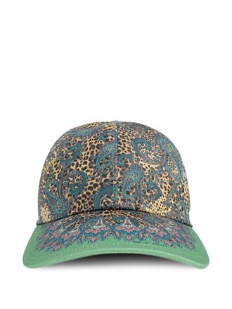 Etro Honkbalpet met dierenprint en paisley-patroon - Bruin