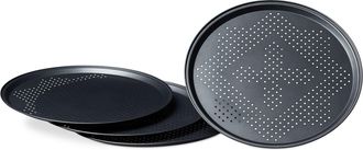 Relaxdays Relaxdays - Kit 12 Platos Horno Pizza Perforados, Bandejas Redondas, Moldes Empanadas, &Oslash; 29 Cm, Antiadherentes, Antracita
