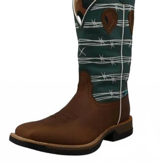 Twisted X Boots Mens Cellstretch Tech X Western Boot In Oiled Buffalo/green