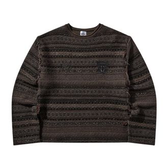 Umbro Fair Isle Crest Crew - Heren - Sport - Bruin - Maat: S Wol