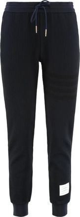 Thom Browne Gebreide trackpants - Dames - Sweatpants - Blauw - S - Katoen - Broeken