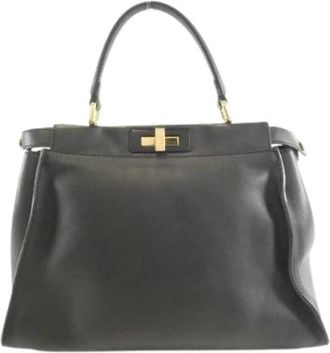 Fendi Pre-owned Peekaboo Calf Handbag - Dames - Vintage Handtas - Zwart - ONE Size - Leer - Vintage
