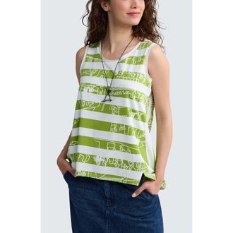 Luukaa D'Celli Ondine Striped High-Low Top in Lime at Nordstrom, Size 18