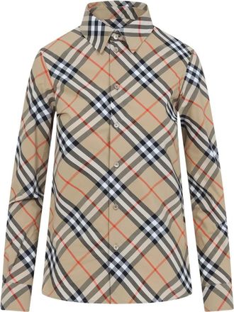 Burberry Dames, Blouses & Shirts, Beige, Maat: 3XS Katoen