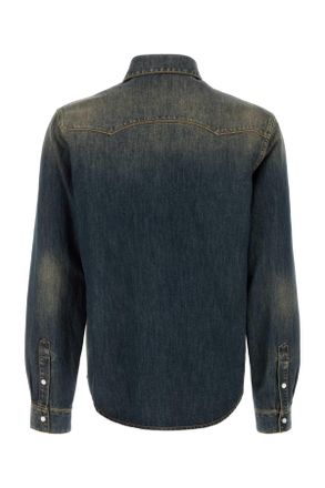 Fendi Stone-Wash Denim Shirt - Blue