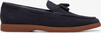 Clarks Mens Torford Tassel Navy Suede Shoes - Blue - Size UK 11