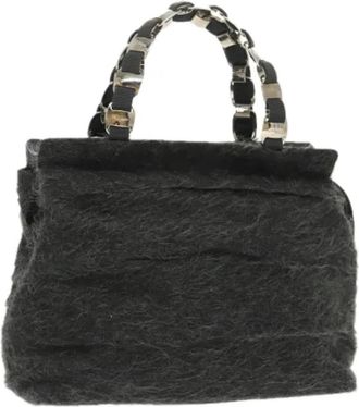 Ferragamo Pre-owned Wool handbags - Dames - Vintage Handtas - Grijs - ONE Size - Wol - Vintage