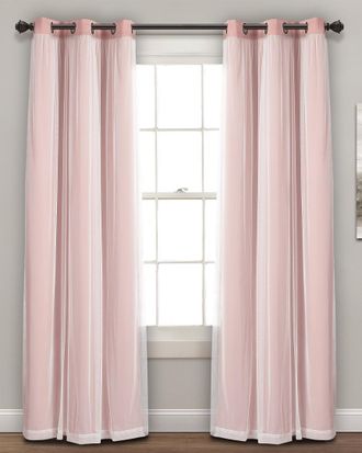 Triangle Home Fashions Lush Decor Grommet Sheer Window Curtain Panels