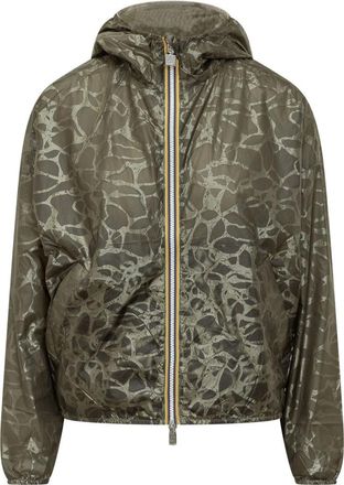 K-Way Green Abstract Hood Jacket