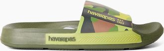 Havaianas Womens Womens Hav. Slide Print Green 35 36 Flip Flops - Size: 3/3.5/4