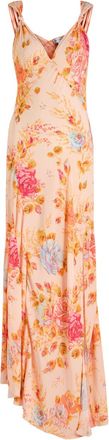 Never Fully Dressed Floral Sofia Satin Maxi Dress - Cream - 18 (UK18 / Xxl)