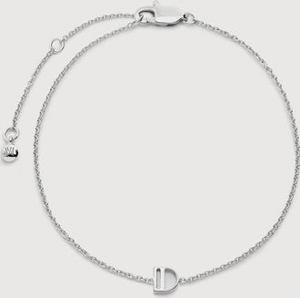 Monica Vinader Sterling Silver Initial D Chain Bracelet