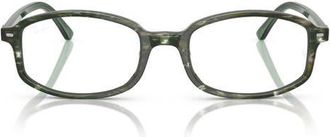 Ray-Ban 54mm Irregular Optical Glasses in Transparent Green at Nordstrom
