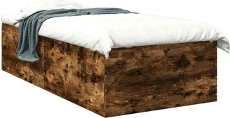 vidaXL Estructura De Cama De Suelo Roble Ahumado 80 X 200 Cm Vidaxl