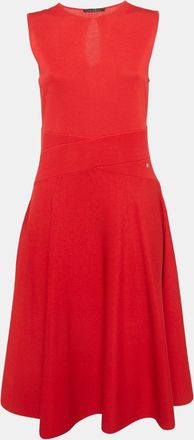 Carolina Herrera Red Knit Sleeveless Dress