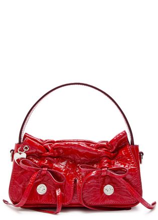 Acne Studios Mini Crinkled Patent Leather top Handle bag - Red - One Size