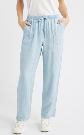 Beach Lunch Lounge Ronni Chambray Pants in Bleach Wash at Nordstrom, Size X-Small