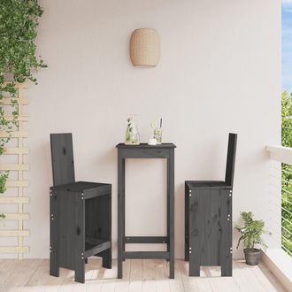 vidaXL Vidaxl - Taburetes De Cocina 2 Uds Madera Maciza Pino Gris 40x42x120 Cm