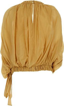 Semicouture Womens Top Cotton Muslin Yellow Tops