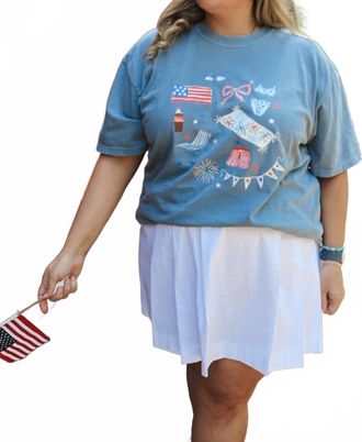 Adrienne Vacay Countdown Zara Pleated Skirt In White