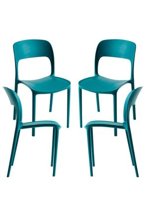 Regalos Miguel Packs Sillas Jard&iacute;n - Pack 4 Sillas Inis - Verde Azulado
