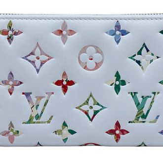 Louis Vuitton Multi-Color White Leather Long Wallet (Bi-Fold) (Pre-Owned)