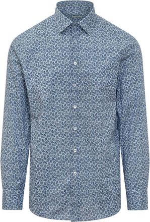 Etro Blue Regular Paisley Shirt