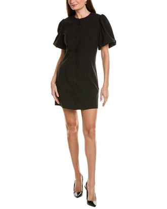 Ellen Tracy Puff Sleeve Button Front Mini Dress