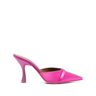 Malone Souliers Roze Gebeeldhouwde Hakmuiltjes - Dames - Muiltjes - Roze - 37 1/2 EU - Satijn - Schoenen