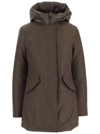 Woolrich Pinecone Hooded Logo Detail Cotton-Blend Jacket